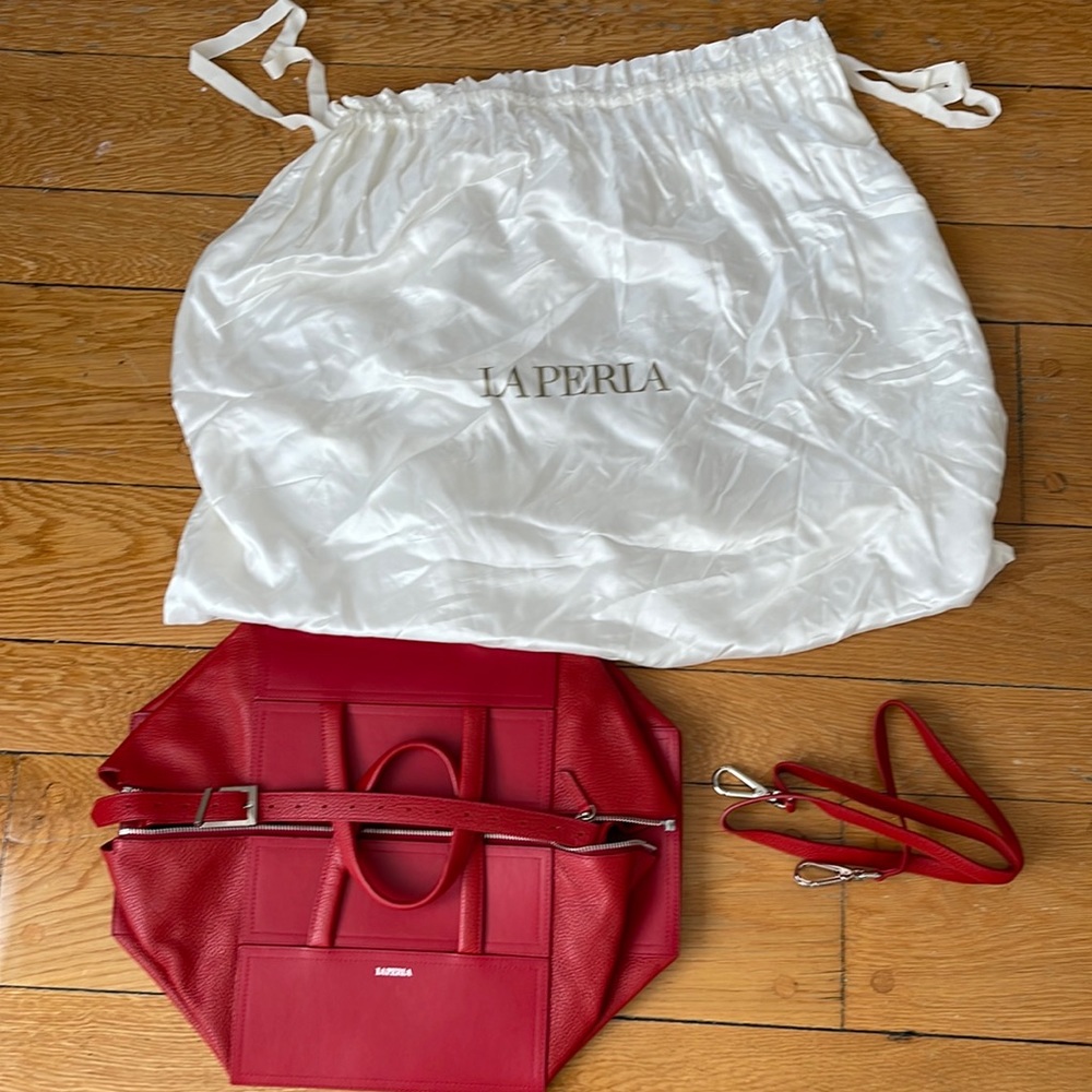 Red la perla bag Brand new with tags, strap and dustbag leather Rrp $2363 large